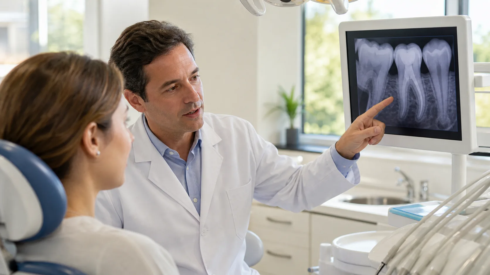 Consulta clínica para evaluar señales de endodoncia