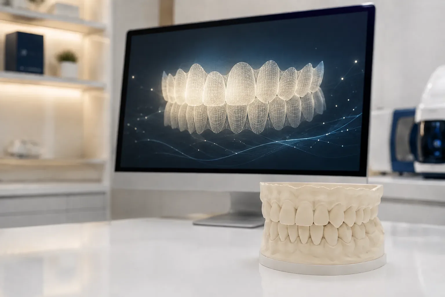 Planificación digital de sonrisa con modelo dental y simulación visual